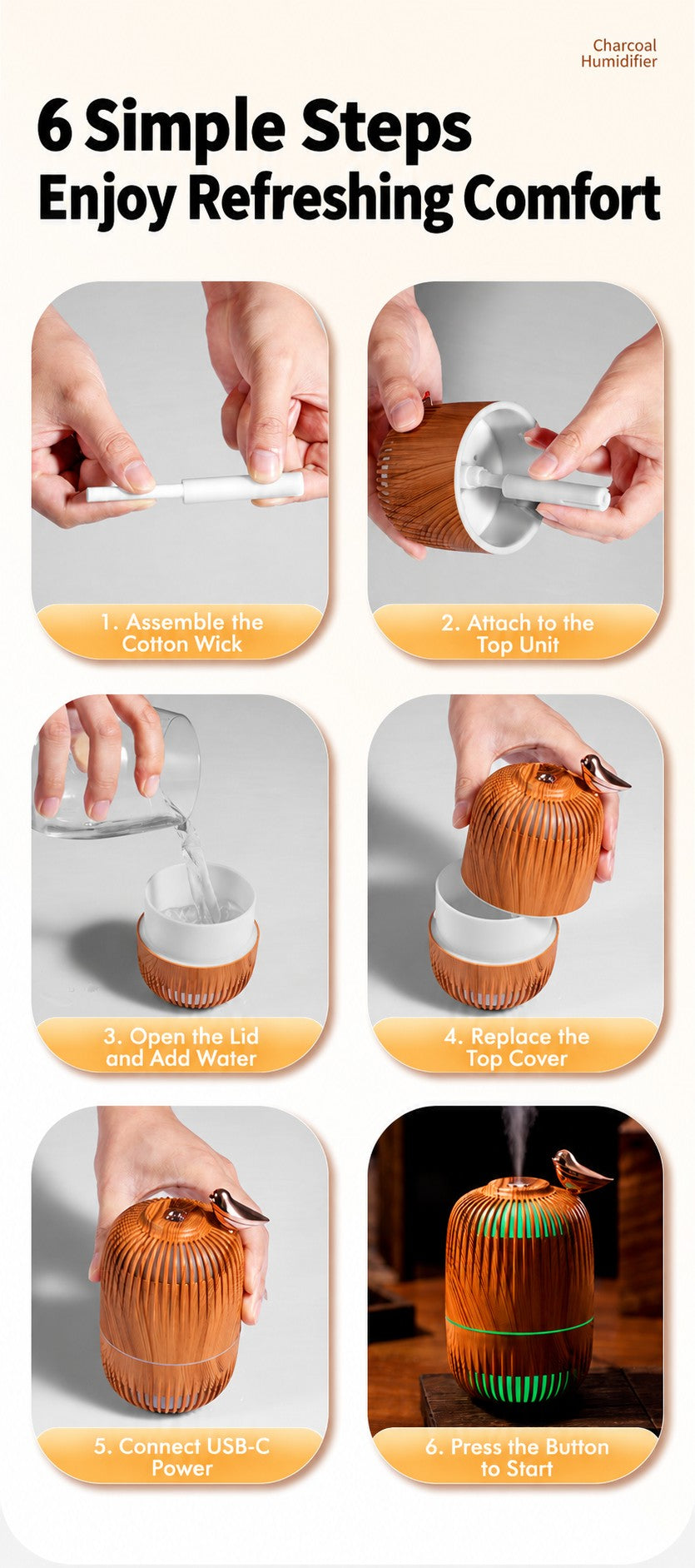 How to set up the Dreambird Aroma Diffuser in 6 steps