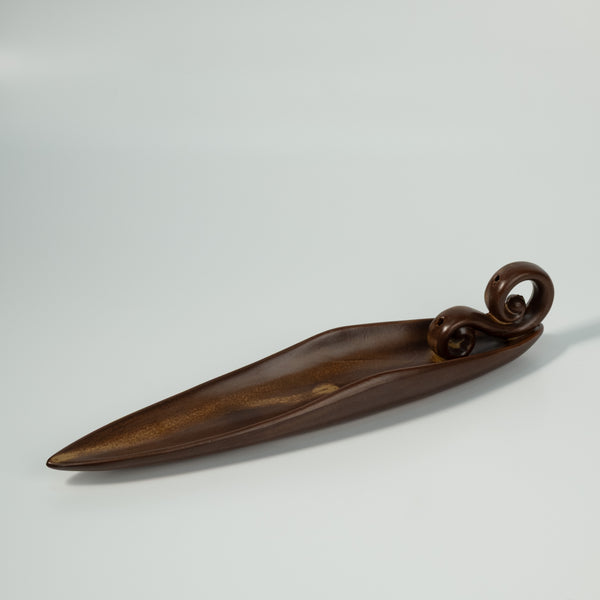 Leaf-Shaped Wooden Incense Holder