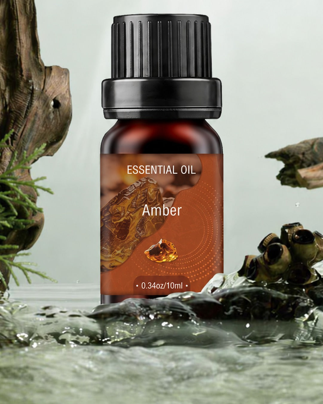 Amber aromatherapy oil, 10 mL bottle